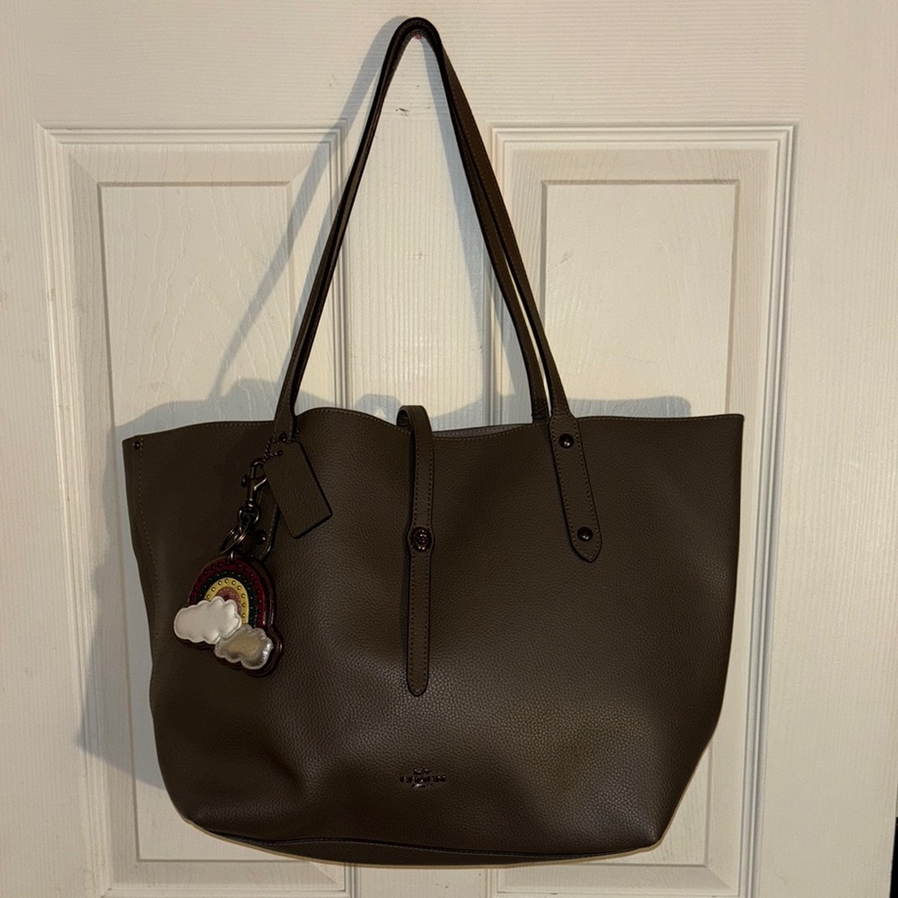 Authentic Leather Coach Market Tote Bag